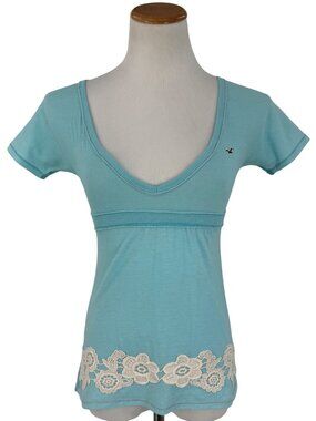 VTG Hollister Babydoll Top | Y2K Coquette Grunge Fairy Soft Girl Alt 90s Coastal